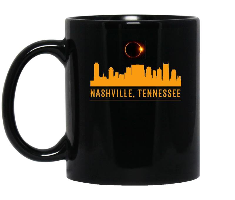 Total solar eclipse nashville tennesseewith skyline coffee Mug_Black