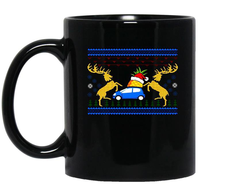 Ugly christmas psych pineapple coffee Mug_Black