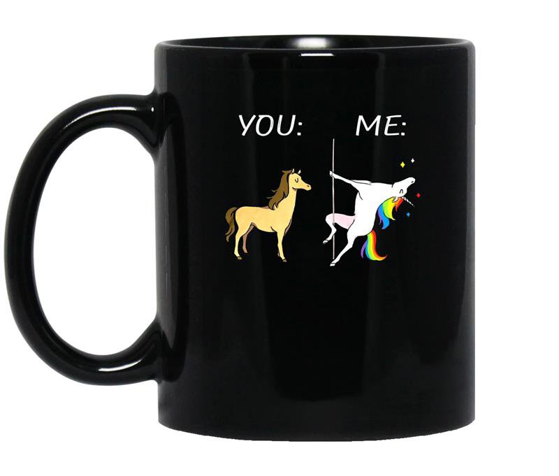 Unicorn pole dancer coffee Mug_Black