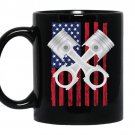 Usa distressed look drag racing coffee Mug_Black