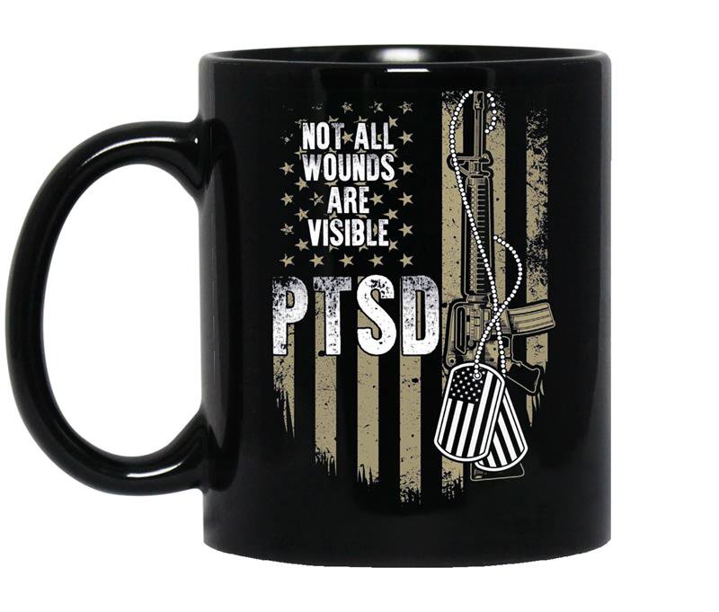 Veterans not all wounds are-visible ptsd coffee Mug_Black