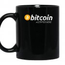 Vintage bitcoin accepted here logo tee coffee Mug_Black