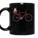 Vintage puppy corgi bicycle cute outdoors biking cycling tee coffee Mug_Black