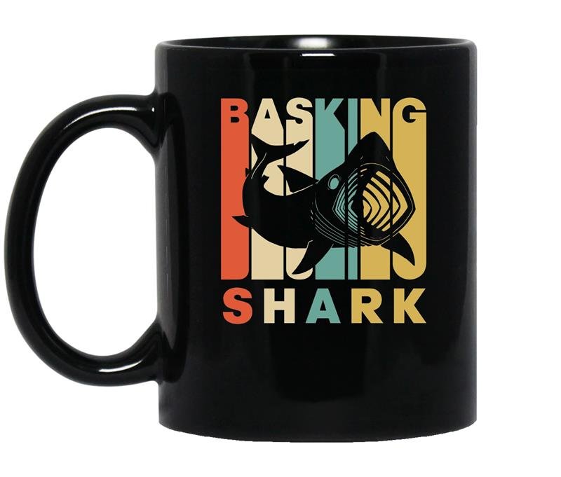 Vintage style basking shark silhouette coffee Mug_Black