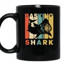 Vintage style basking shark silhouette coffee Mug_Black