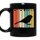 Vintage style chickadee silhouette coffee Mug_Black