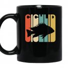 Vintage style cichlid silhouette coffee Mug_Black
