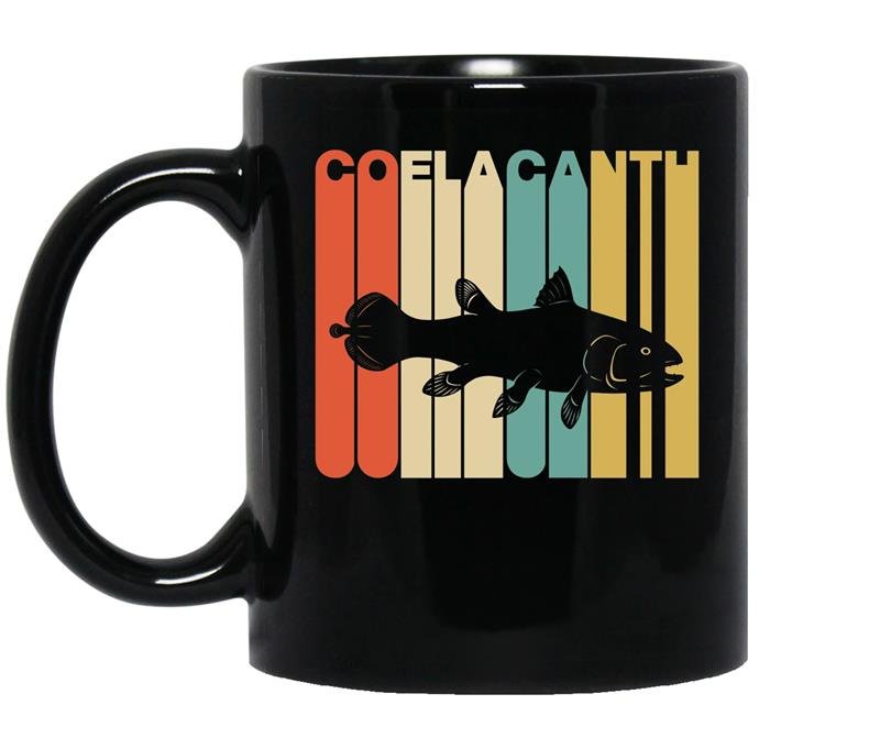Vintage style coelacanth silhouette coffee Mug_Black