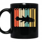 Vintage style coelacanth silhouette coffee Mug_Black
