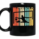 Vintage style water polo silhouette coffee Mug_Black