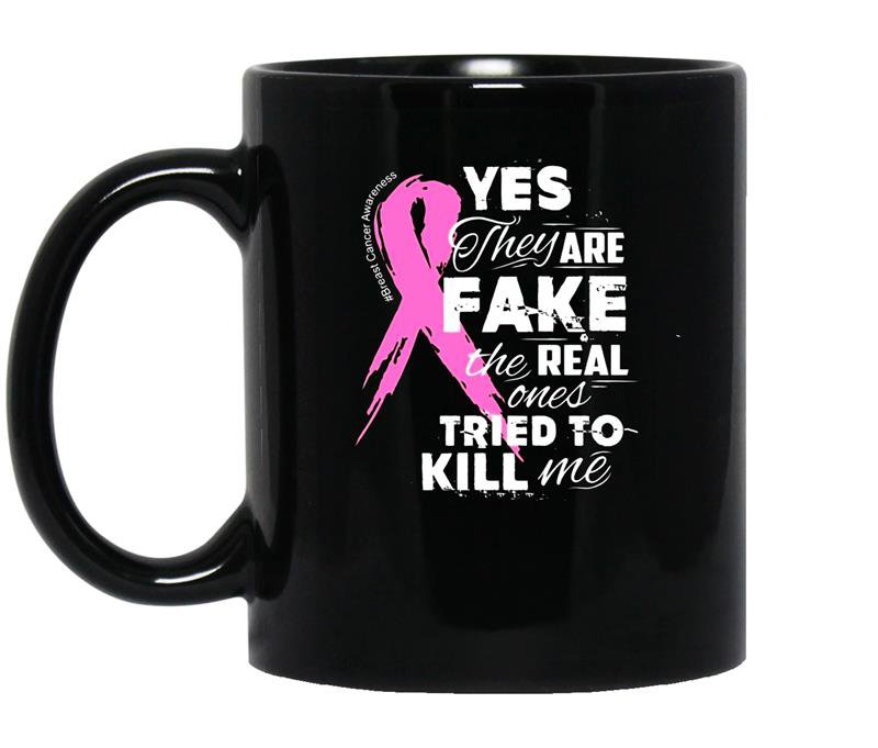 Yes theyre fake the real ones tried to kill me coffee Mug_Black