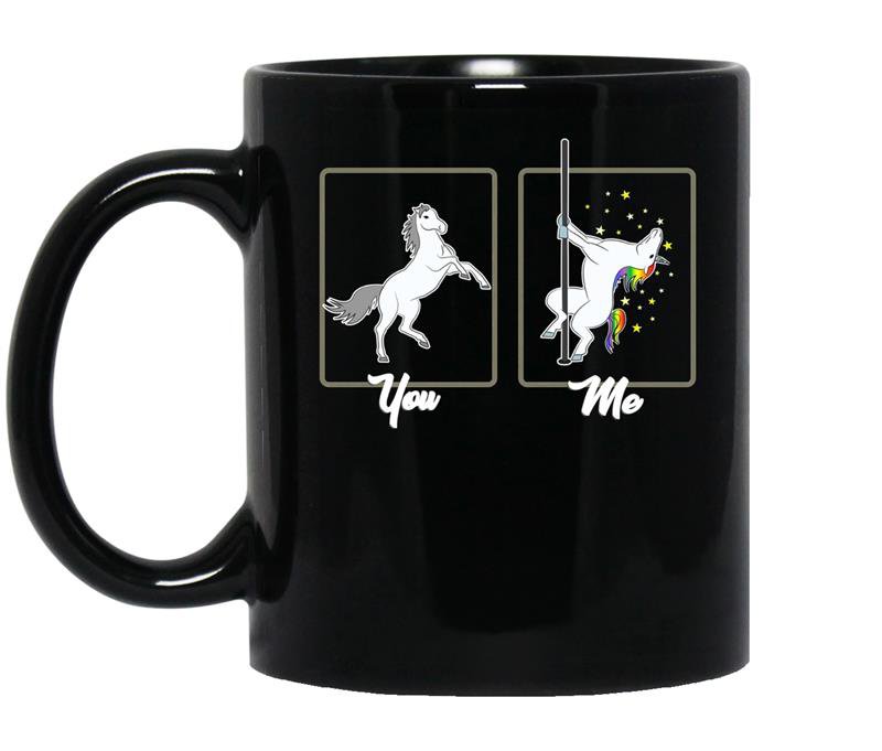 You me sexy unicorncute unicorn pole dance coffee Mug_Black
