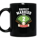 2nd wedding anniversary baseball couple gif coffee Mug_Black