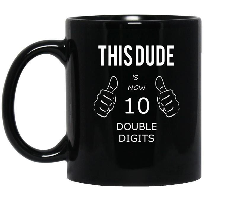 10 year old boy gifts officially double digits coffee Mug_Black