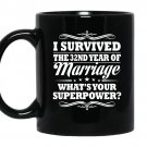 32nd wedding anniversary gift ideas for her him i survived coffee Mug_Black
