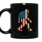 Bigfoot sasquatch american flagfunny 4th of july coffee Mug_Black