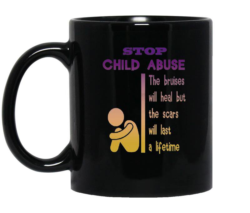 Child abuse awareness coffee Mug_Black