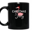 Christmas flamingo in july coffee Mug_Black
