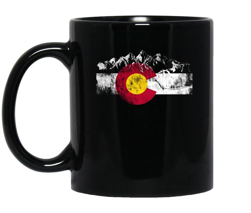 Colorado flag moutain vintage colorado day coffee Mug_Black