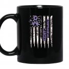 Esophageal cancer awareness us flag cancer ribbon coffee Mug_Black