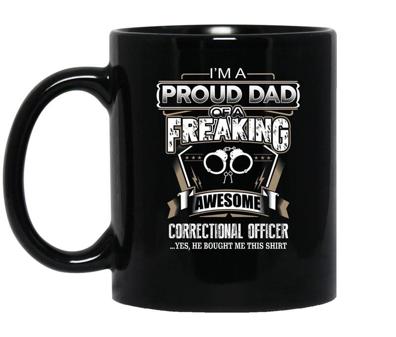 Father day gift proud dad of correctional officer coffee Mug_Black