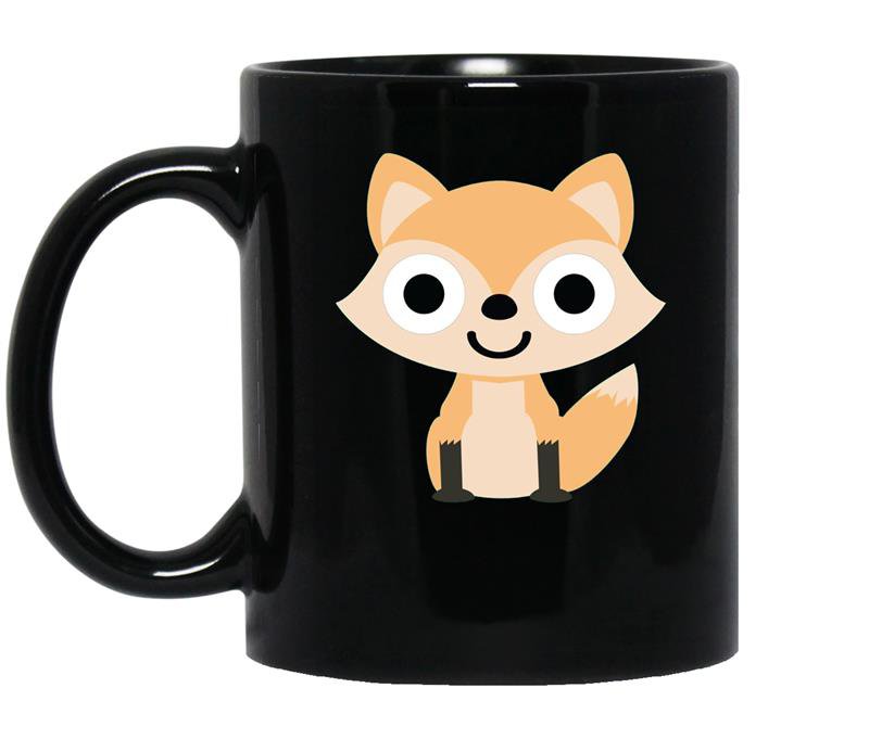 Fox Shocked Emoji Tee Coffee Mug Black