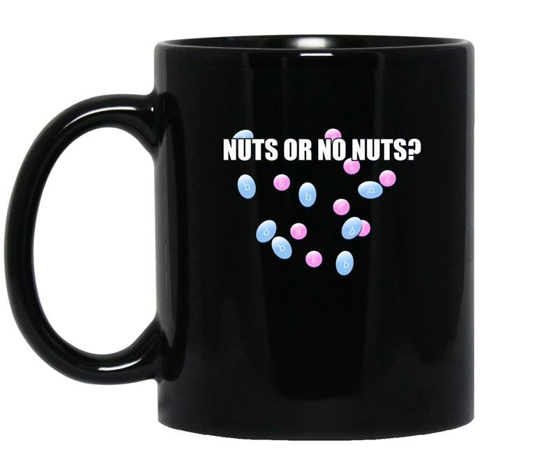 Gender reveal nuts or no nuts funnybaby shower gift coffee Mug_Black