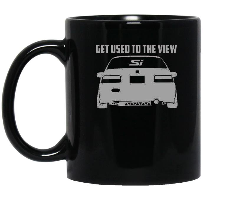 Honda civic lowered si get used the the view racing mensstealth black coffee Mug_Black