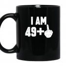 I am 49 middle finger funny 50th birthday coffee Mug_Black
