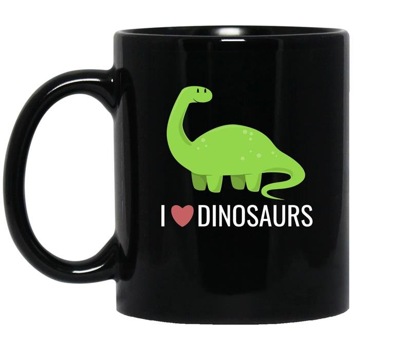 I love dinosaurscute diplodocus long neck cartoon coffee Mug_Black
