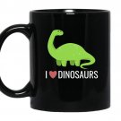 I love dinosaurscute diplodocus long neck cartoon coffee Mug_Black