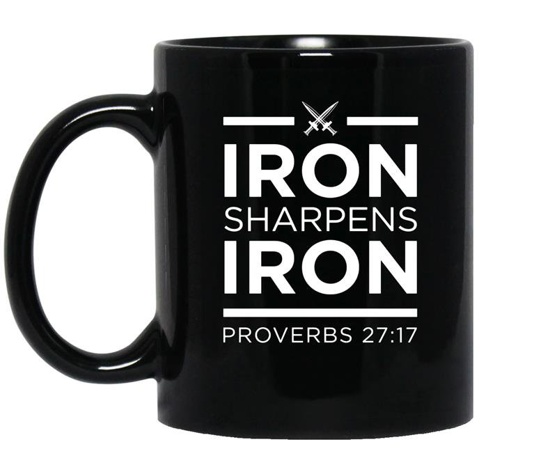 Iron sharpens iron christianfor men and women coffee Mug_Black