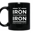 Iron sharpens iron christianfor men and women coffee Mug_Black
