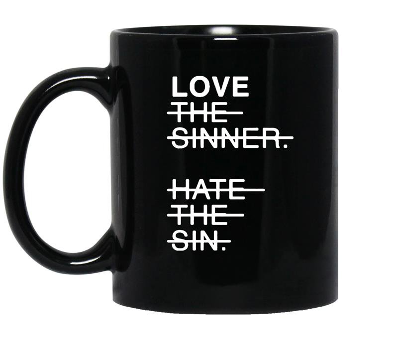 Love the sinner hate the sign coffee Mug_Black
