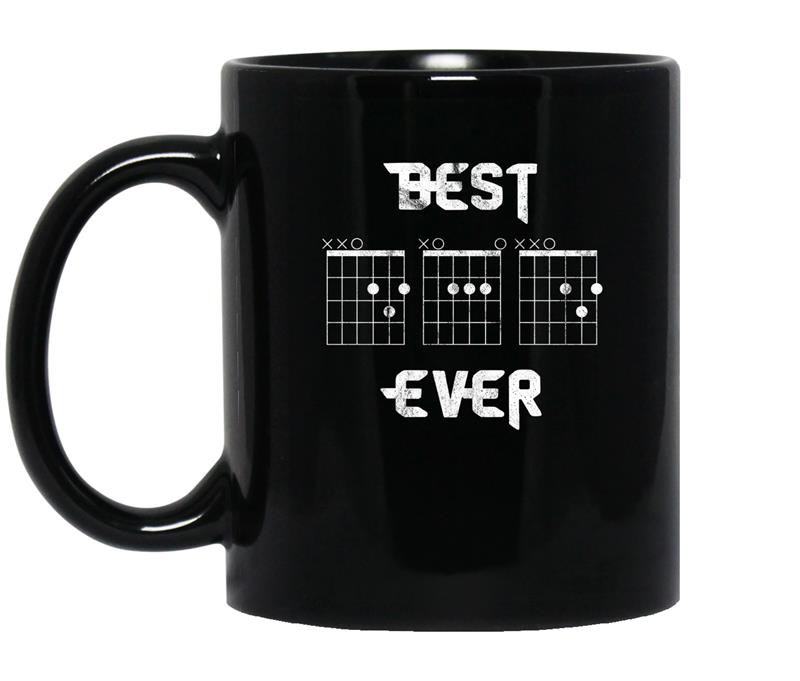 Mens best dad ever guitar funny guitarist musician tee coffee Mug_Black