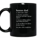 Mens bonus dad definition funny meaning step father gift coffee Mug_Black