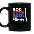 Mens god guns beer and trump 2nd amendment 4th of july coffee Mug_Black