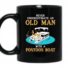 Mens never underestimate an old man with a pontoon boat coffee Mug_Black