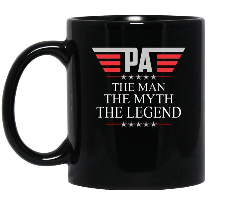 Mens pa the man the myth the legend fathers day coffee Mug_Black