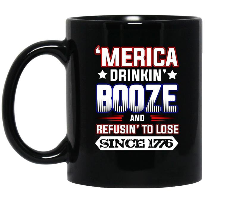 Merica 4th of july drinking party funny patriotic coffee Mug_Black
