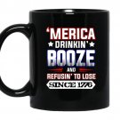 Merica 4th of july drinking party funny patriotic coffee Mug_Black