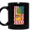 Merica sunglasses flag pineapple 4th of july patriots coffee Mug_Black