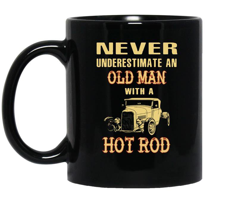 Old man with a hot rod coffee Mug_Black