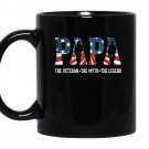 Papa the veteran the myth the legend grandpa gift men coffee Mug_Black