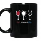 Red white blue funny wine glass coffee Mug_Black