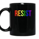 Resist rainbow flag nationa pride march for women men coffee Mug_Black