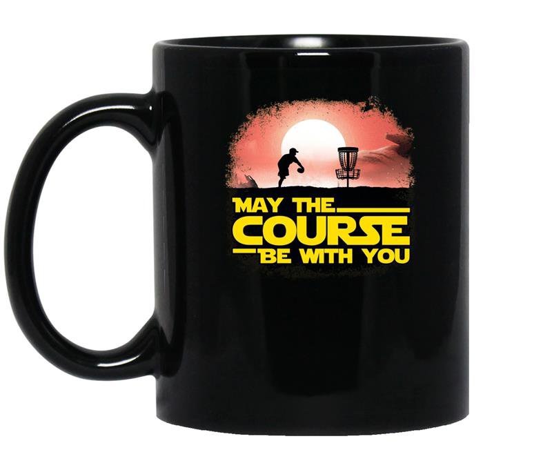 The official may the course be with you disc golf coffee Mug_Black
