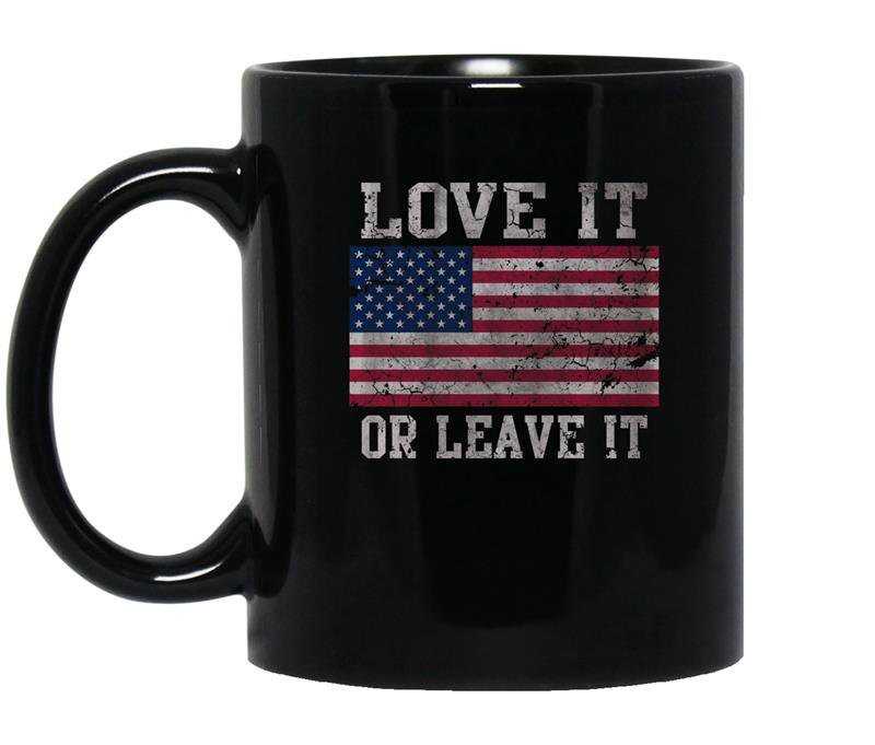 Usa love it or leave it patriotic coffee Mug_Black