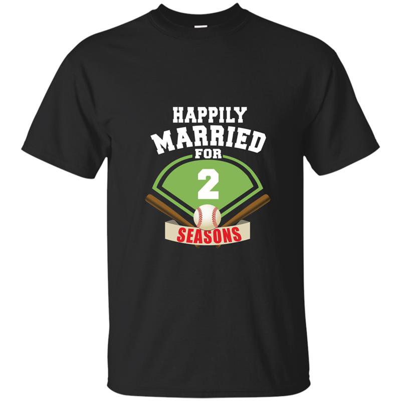 2nd wedding anniversary t-shirt baseball couple gift shirt