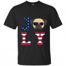 4th of july pug american flag dog t-shirt